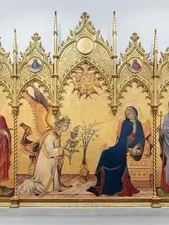Annonciation entre les saints Ansan et Marguerite