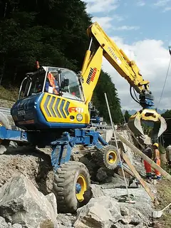 Walking excavator