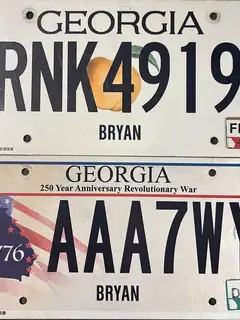 Vehicle registration plates of Georgia