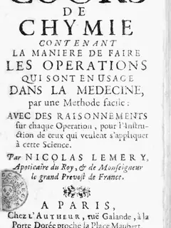 Cours de chymie