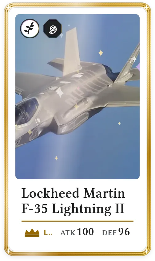 Lockheed Martin F-35 Lightning II, Legendary, ATK 100, DEF 96