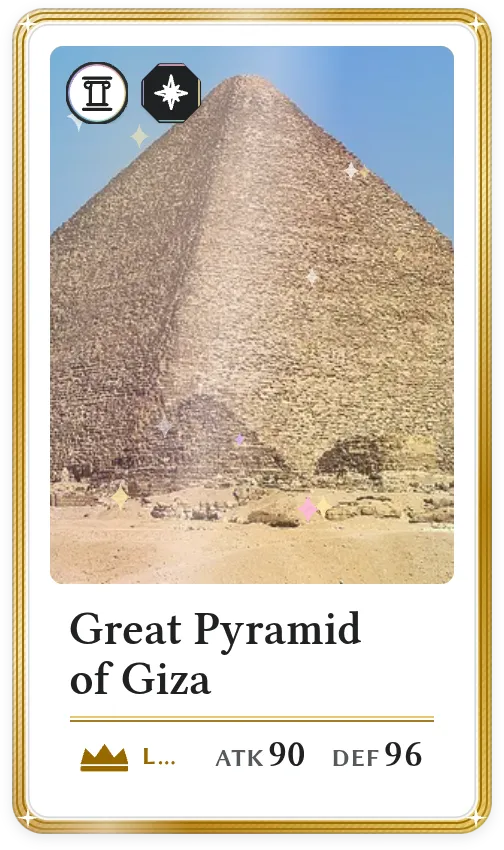 Great Pyramid of Giza, Legendary, ATK 90, DEF 96