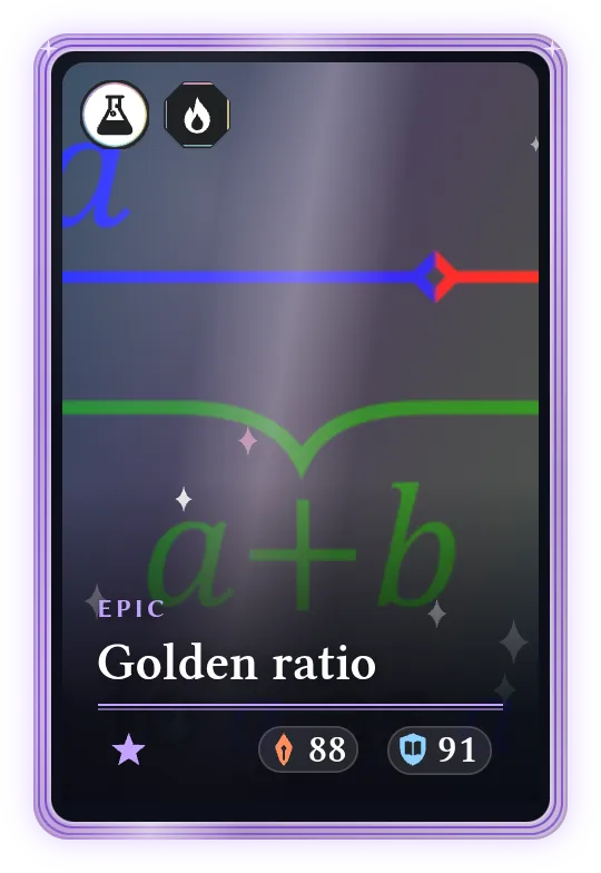 Golden ratio, Epic, ATK 88, DEF 91