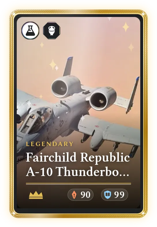Fairchild Republic A-10 Thunderbolt II, Legendary, ATK 90, DEF 99