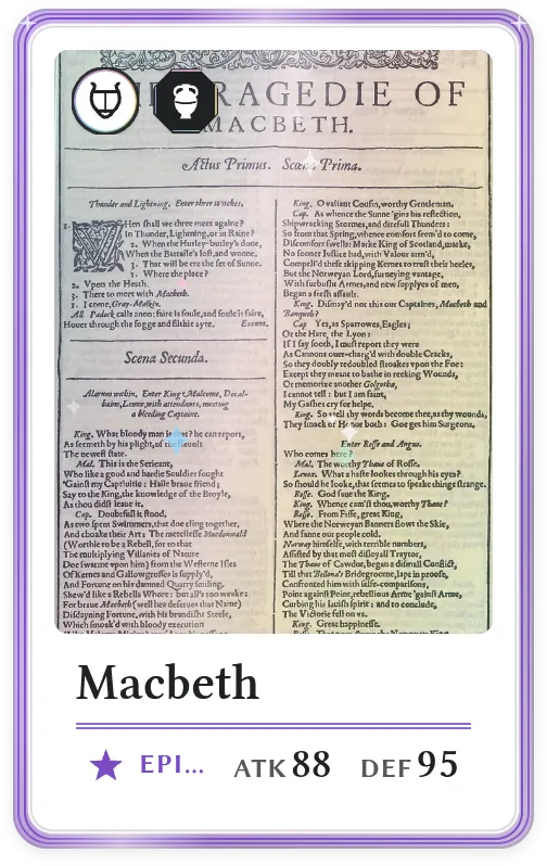 Macbeth, Epic, ATK 88, DEF 95