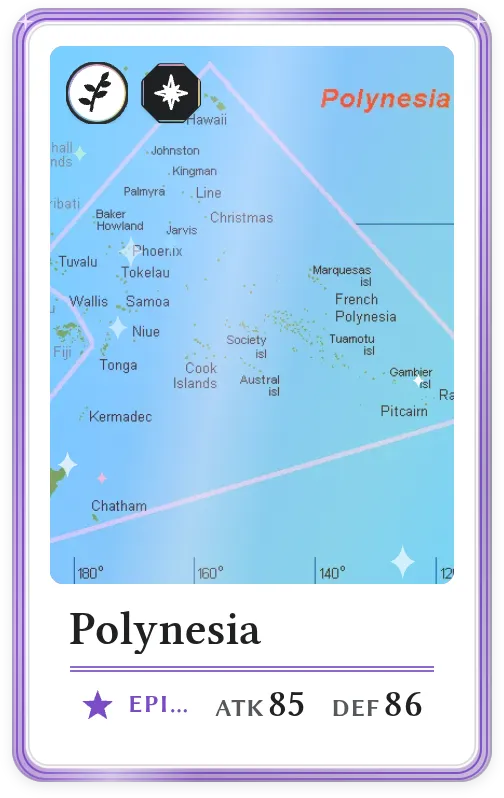 Polynesia, Epic, ATK 85, DEF 86