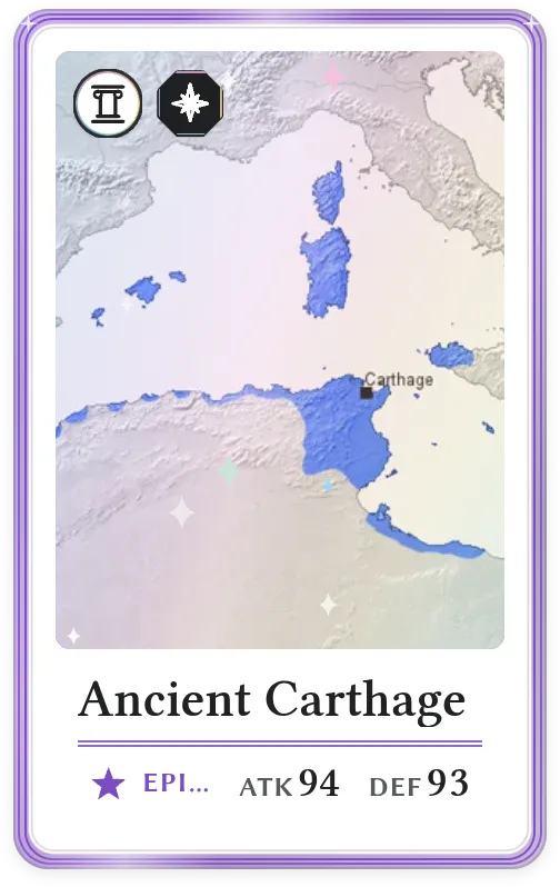 Ancient Carthage, Epic, ATK 94, DEF 93