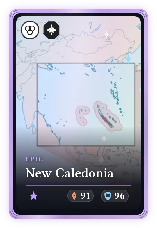 New Caledonia, Epic, ATK 91, DEF 96