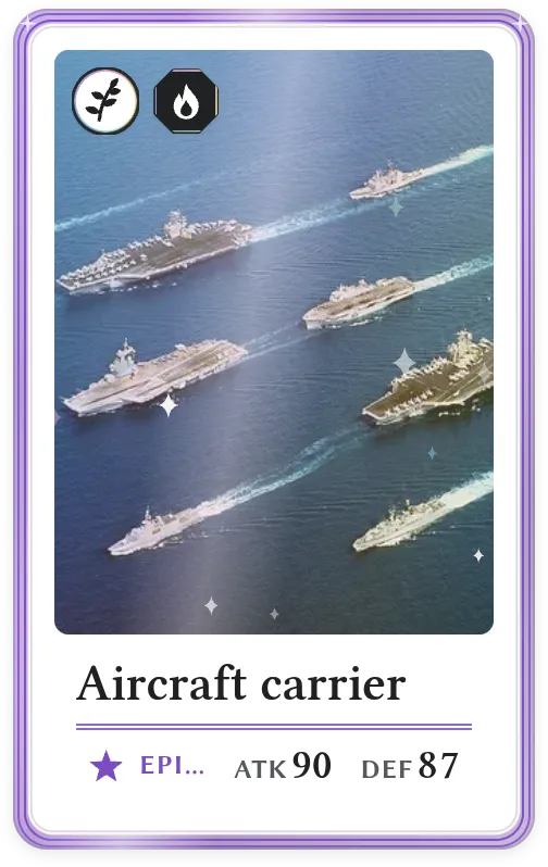 Aircraft carrier, Epic, ATK 90, DEF 87