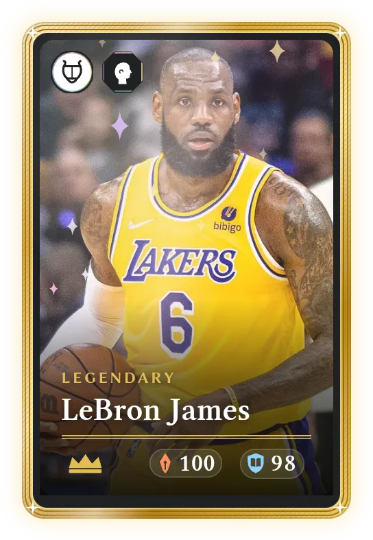 LeBron James, Legendary, ATK 100, DEF 98