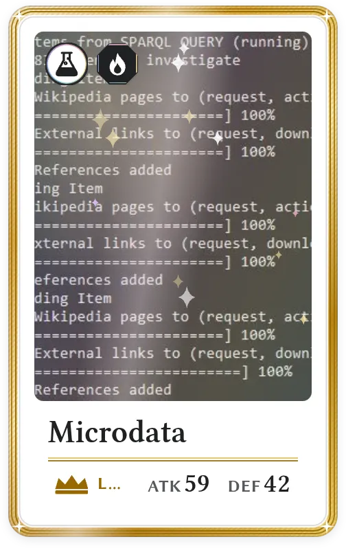 Microdata, Legendary, ATK 59, DEF 42