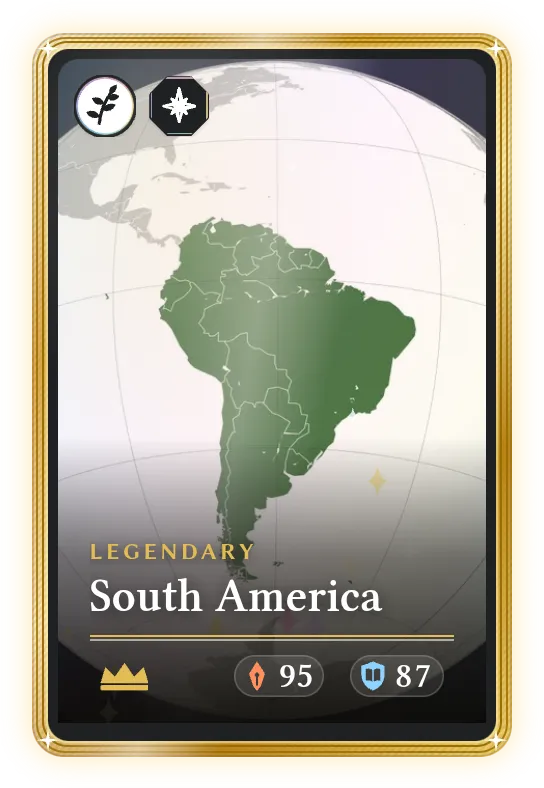 South America, Legendary, ATK 95, DEF 87