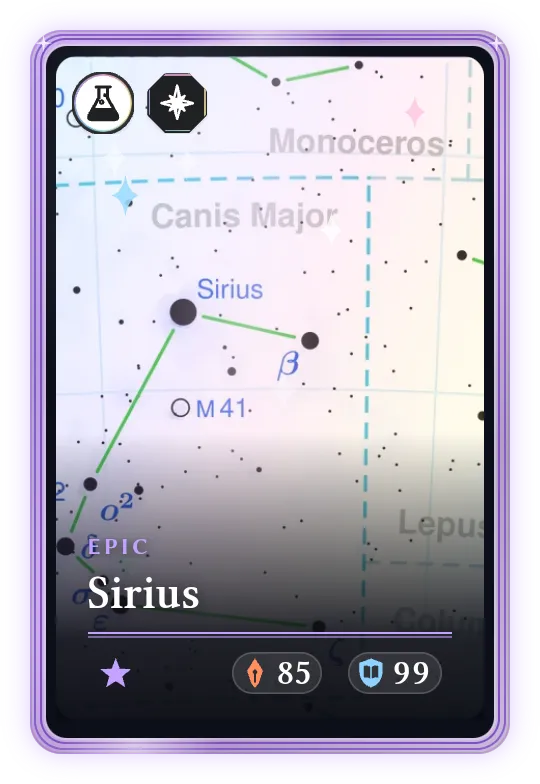 Sirius, Epic, ATK 85, DEF 99