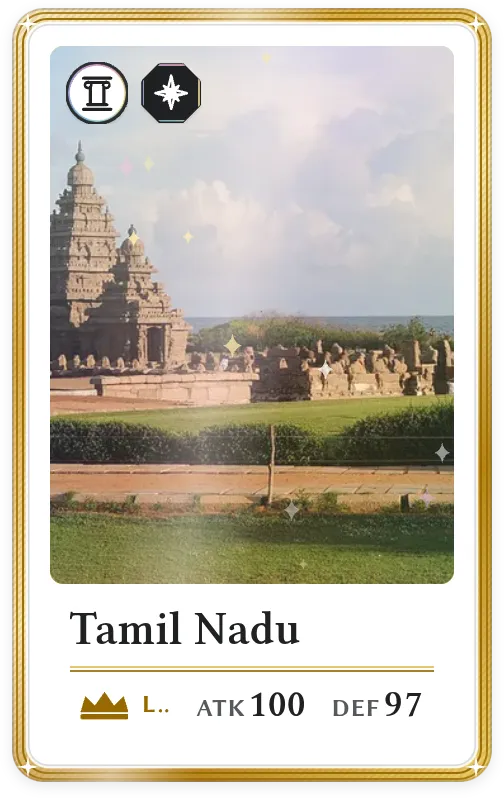 Tamil Nadu, Legendary, ATK 100, DEF 97