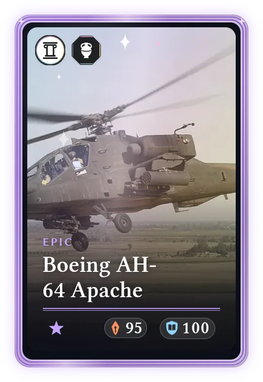 Boeing AH-64 Apache, Epic, ATK 95, DEF 100