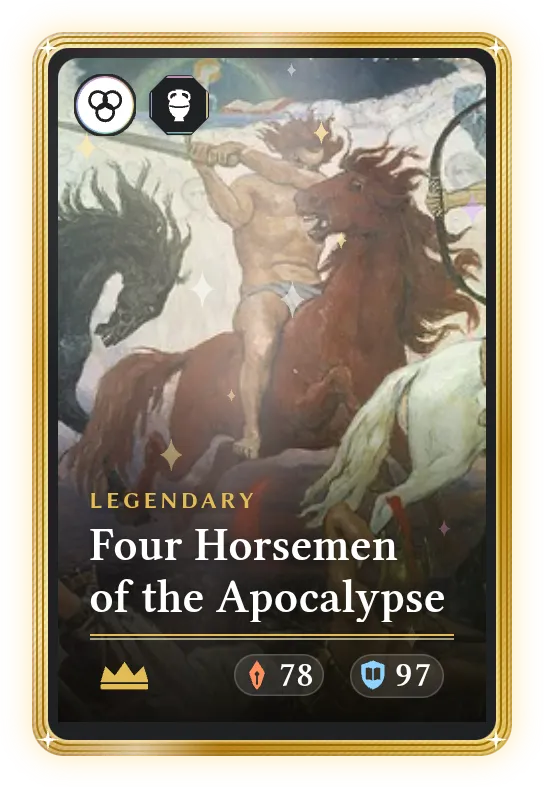 Four Horsemen of the Apocalypse, Legendary, ATK 78, DEF 97
