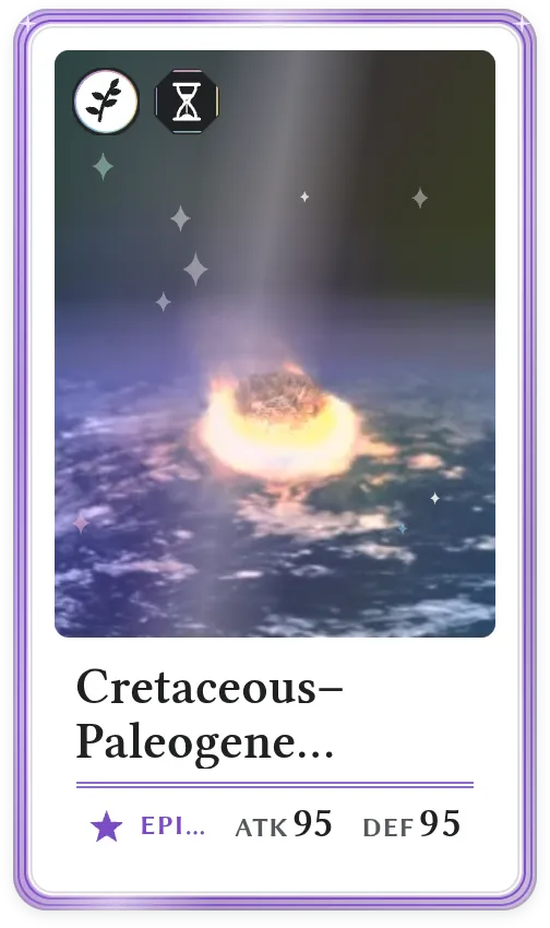 Cretaceous–Paleogene extinction event, Epic, ATK 95, DEF 95