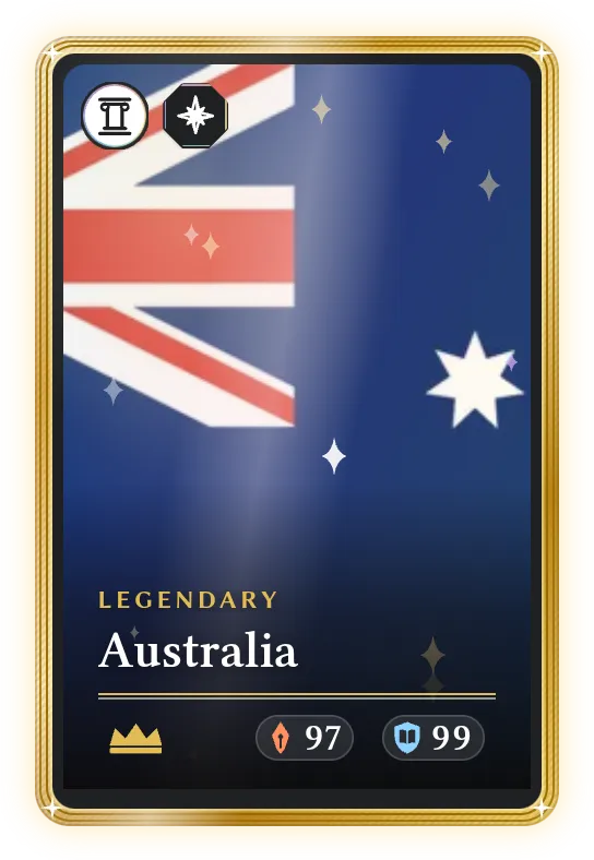 Australia, Legendary, ATK 97, DEF 99