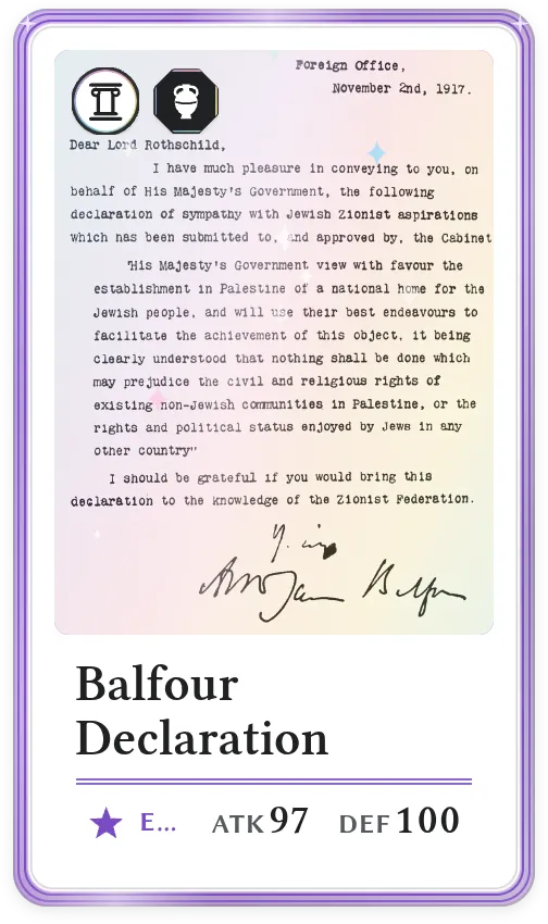 Balfour Declaration, Epic, ATK 97, DEF 100