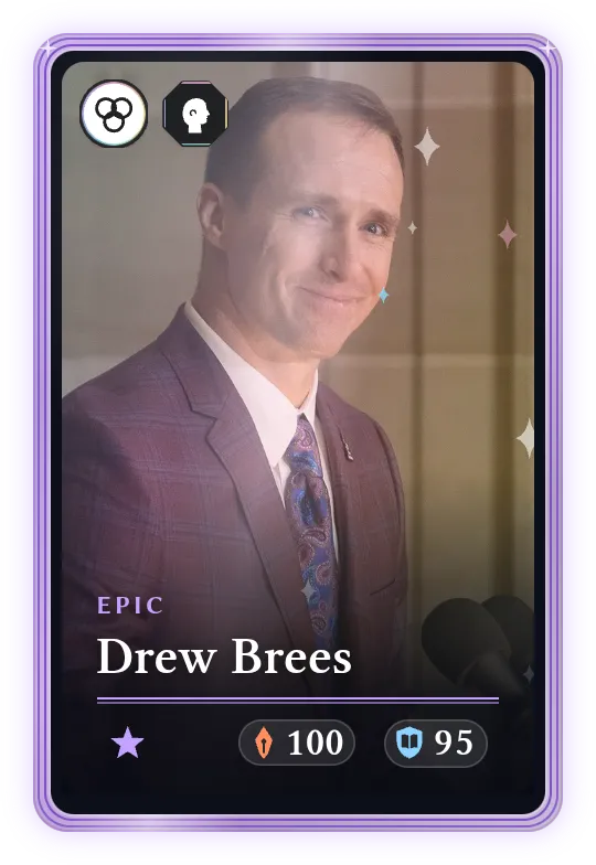 Drew Brees, Epic, ATK 100, DEF 95