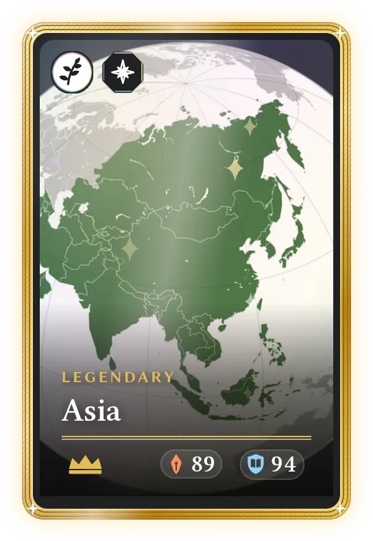 Asia, Legendary, ATK 89, DEF 94