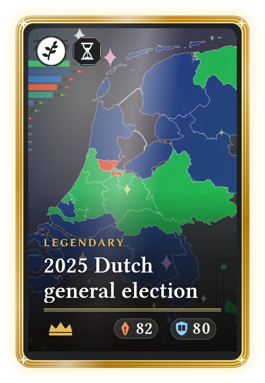 2025 Dutch general election, Legendary, ATK 82, DEF 80