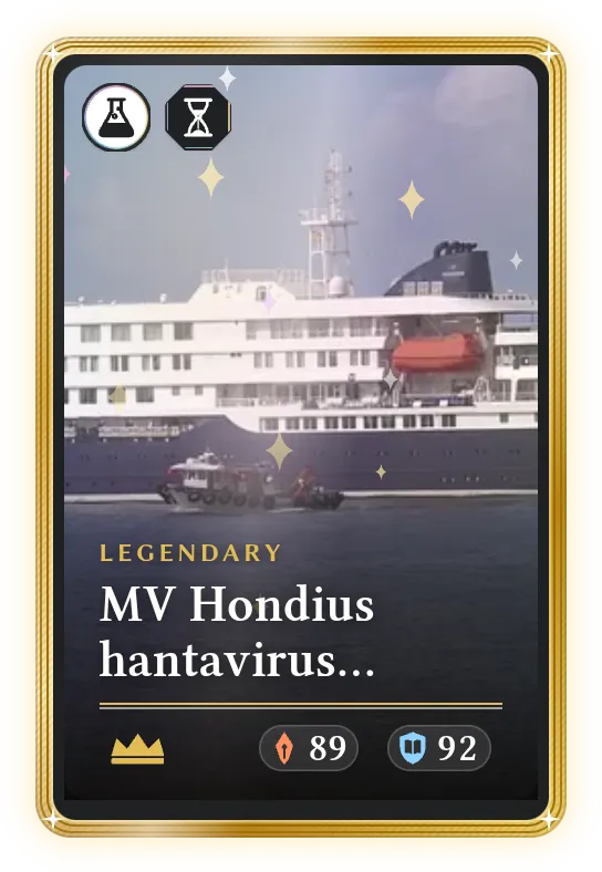 MV Hondius hantavirus outbreak, Legendary, ATK 89, DEF 92