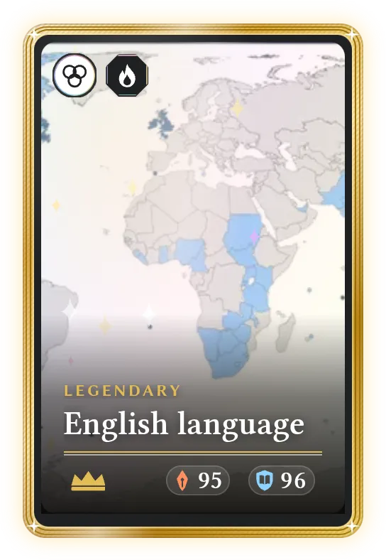 English language, Legendary, ATK 95, DEF 96