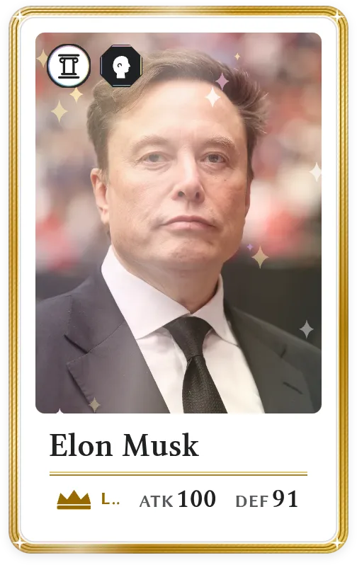 Elon Musk, Legendary, ATK 100, DEF 91