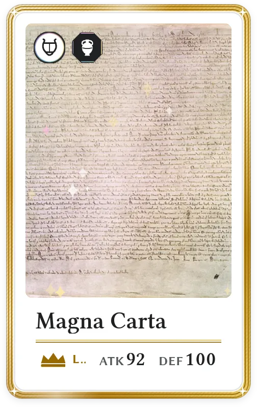 Magna Carta, Légendaire, ATK 92, DEF 100