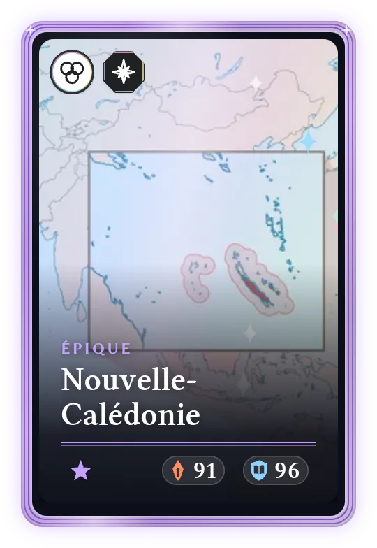 Nouvelle-Calédonie, Épique, ATK 91, DEF 96