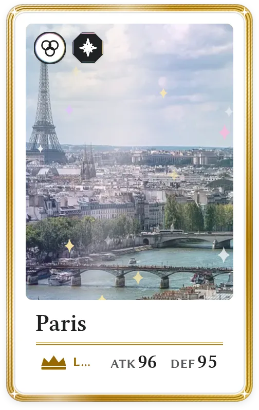 Paris, Légendaire, ATK 96, DEF 95