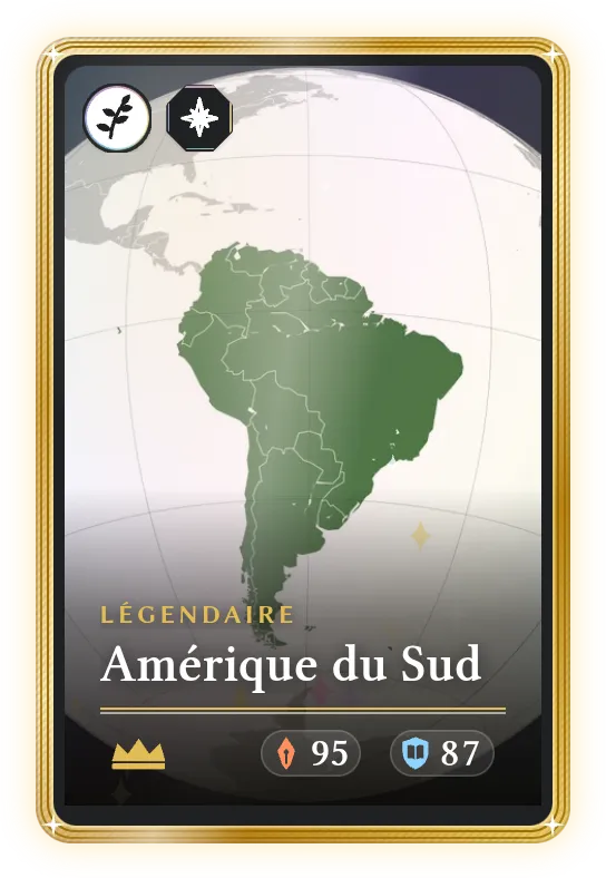 Amérique du Sud, Légendaire, ATK 95, DEF 87