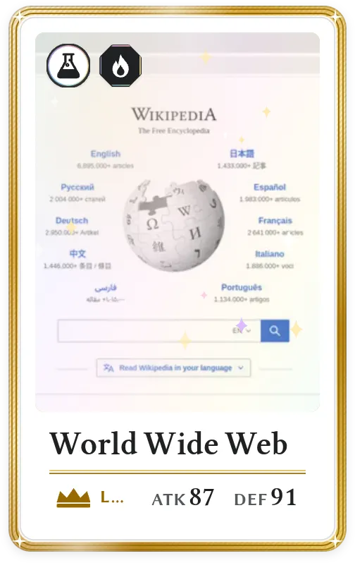World Wide Web, Légendaire, ATK 87, DEF 91