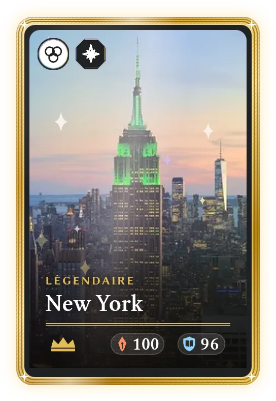 New York, Légendaire, ATK 100, DEF 96
