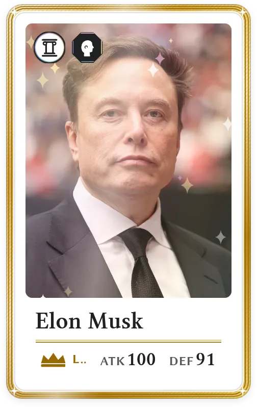 Elon Musk, Légendaire, ATK 100, DEF 91